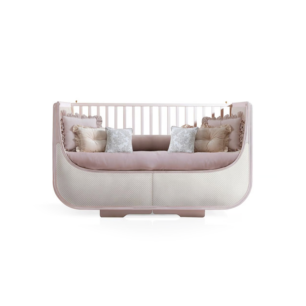 Wooden and leather cot